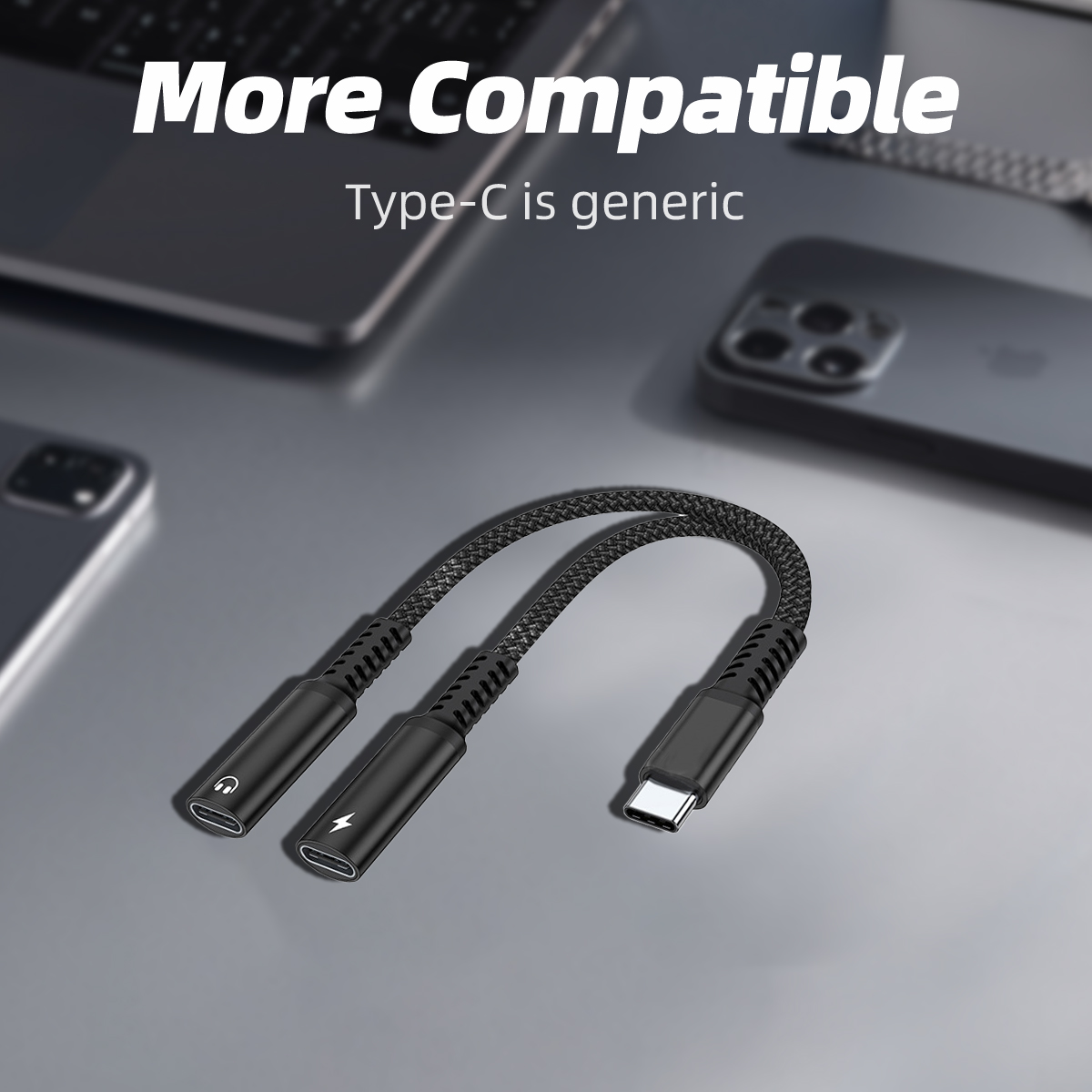 2 IN 1 USB C Splitter to Dual  - Earphone Splitter Jack recension och pris