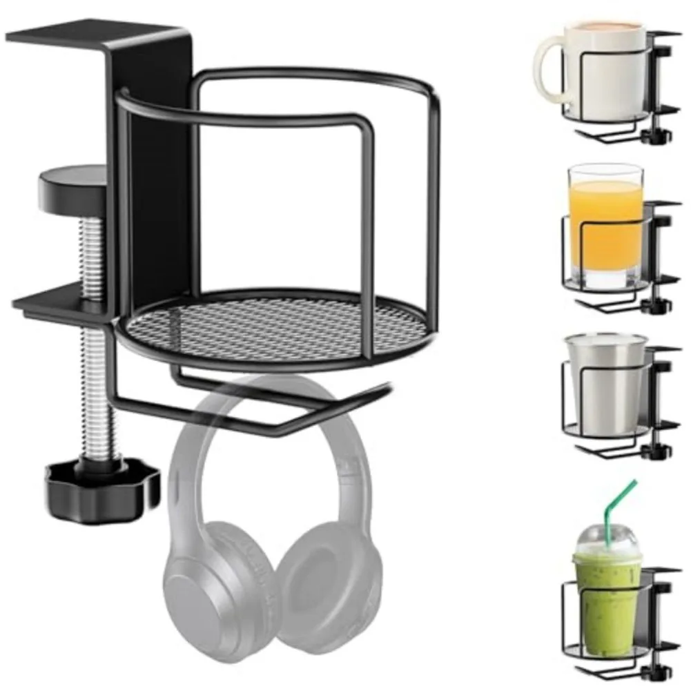 2-in-1 Adjustable Desk Cup Hol - Headphone Stand Desk recension och pris