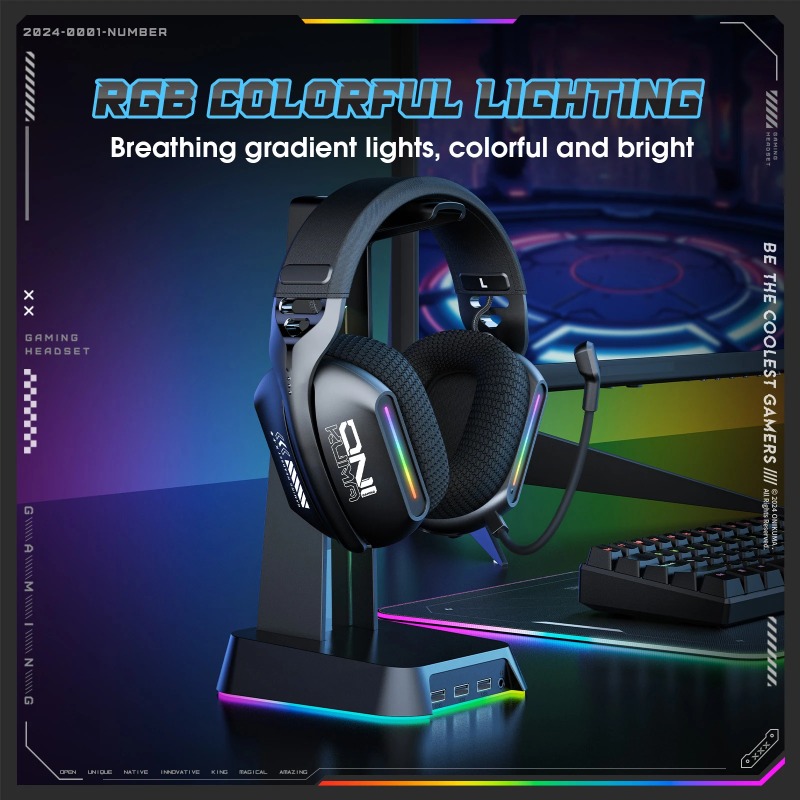 ONIKUMA GT808 Wireless Gaming  - Gaming Headset Rgb recension och pris