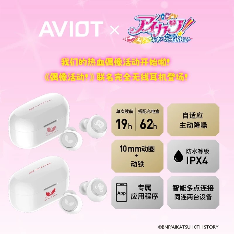 AVIOT Aikatsu! Anime Limited W - Noise Cancelling Headphone recension och pris