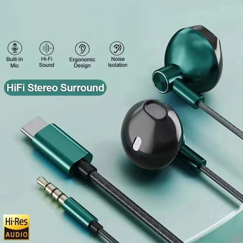 Type C 3.5mm HIFI Stereo Wired - Wired Earphone Mic recension och pris