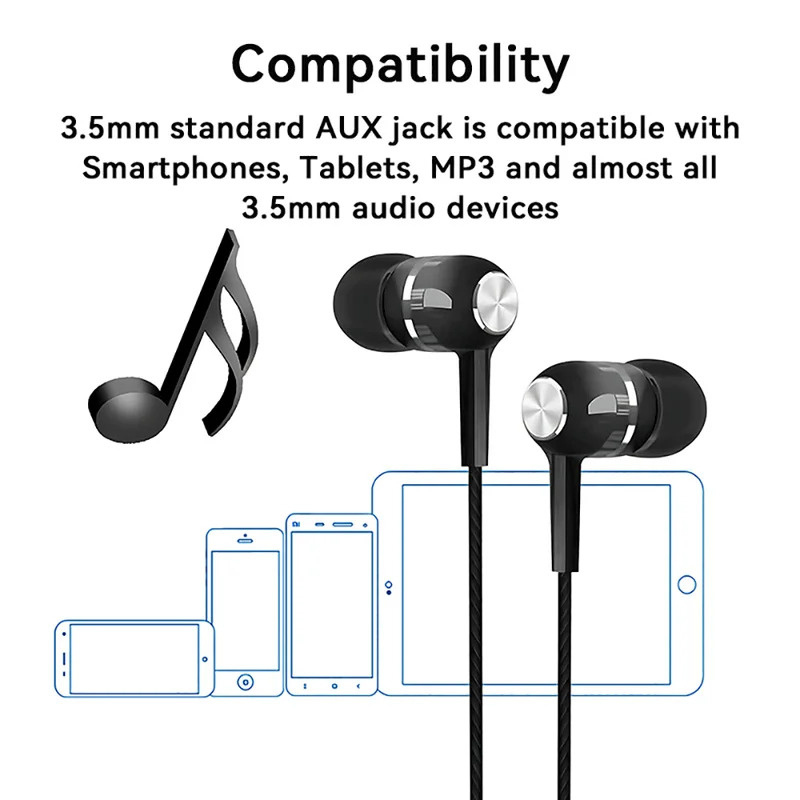 1/2/3/4Pcs 3.5mm Wired Earphon - Wired Earphone Mic recension och pris