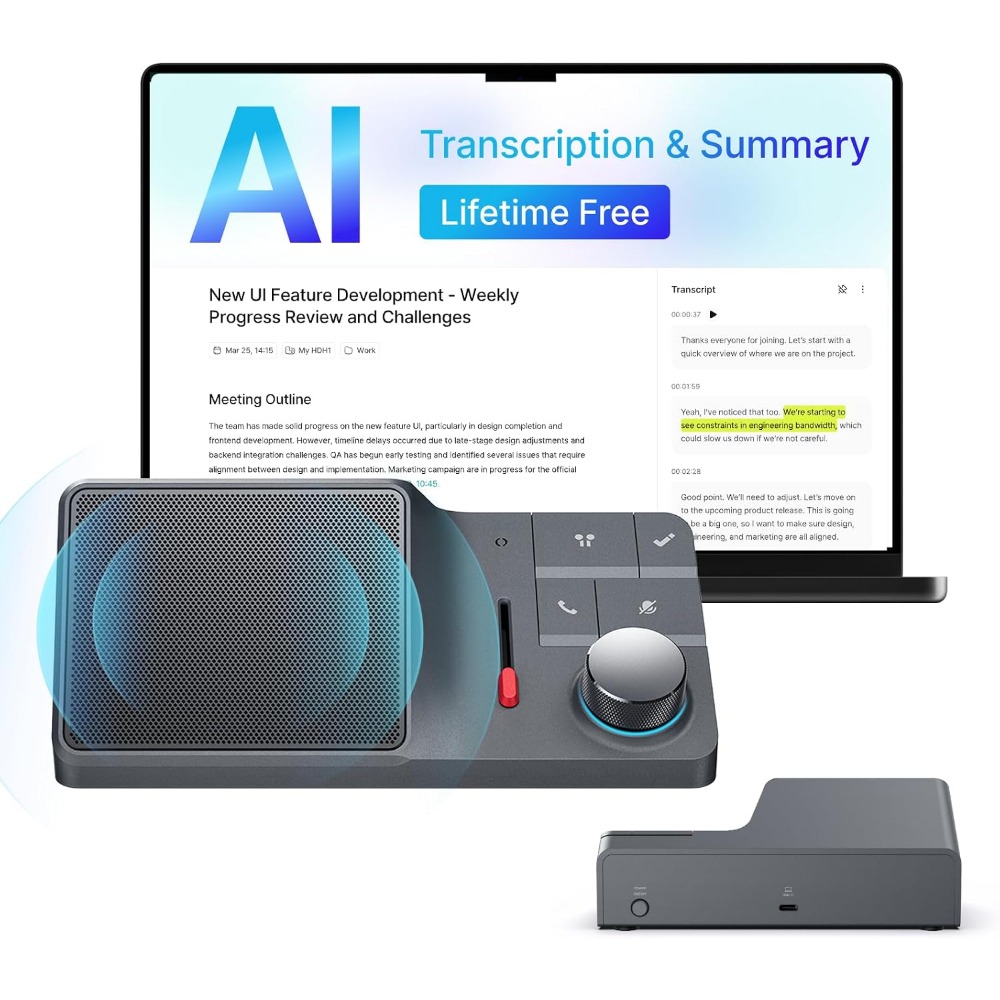 AI Conference Speakerphone wit - Noise Cancelling Headphone recension och pris