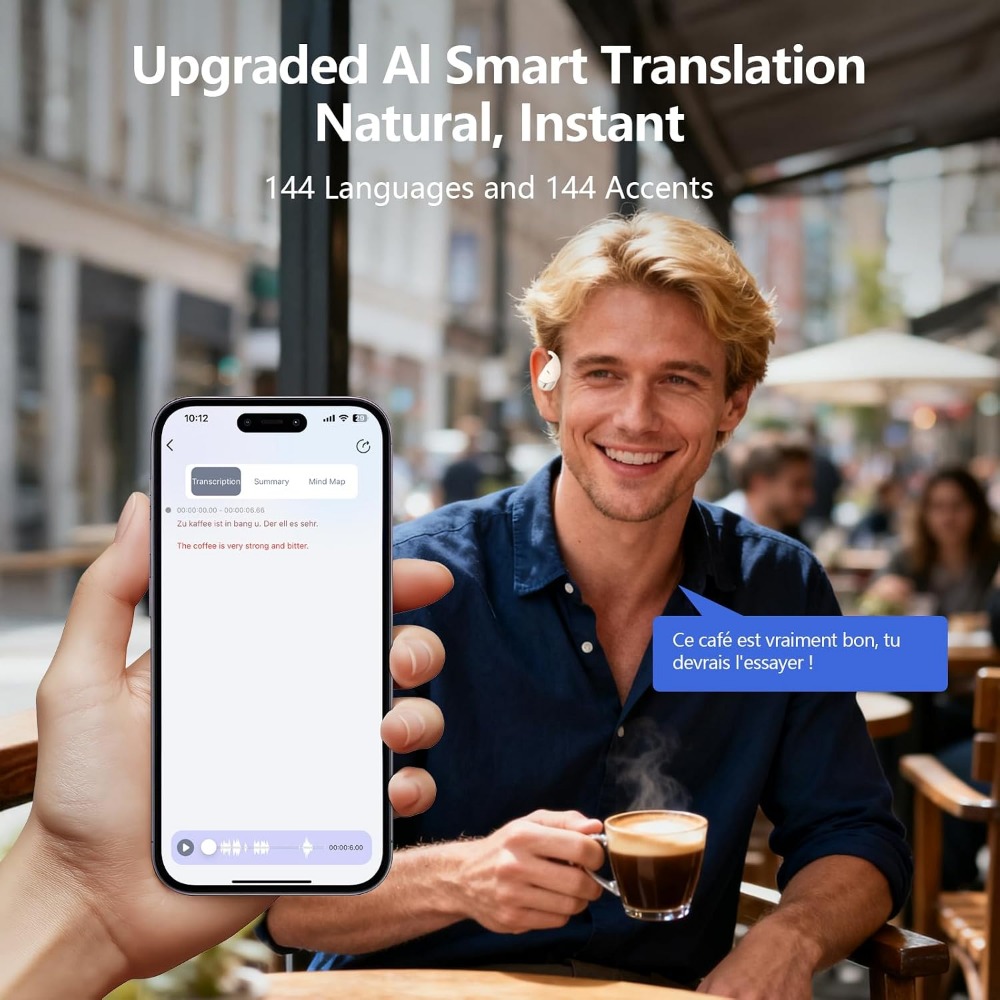 144 Language Real-time Transla - Earbuds Charging Case recension och pris
