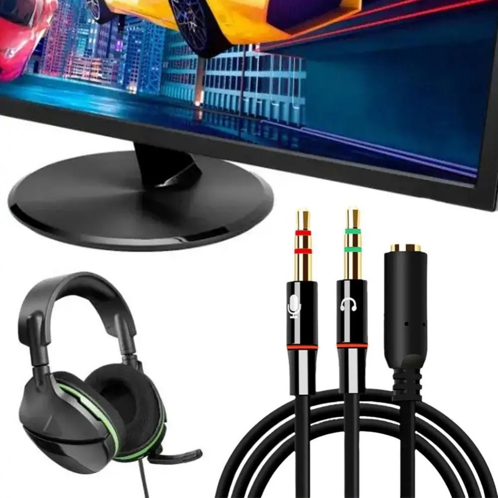 3.5mm Headphone Microphone Aud - Audio Splitter Y recension och pris