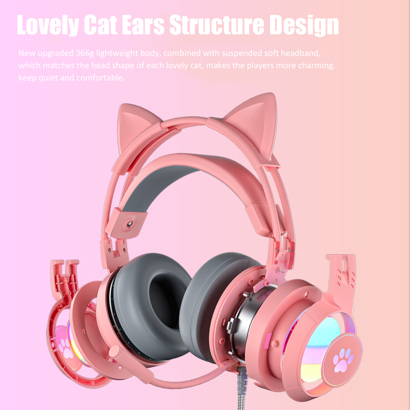 Cute Cat Ear Gaming Headphones - Gaming Headset Rgb recension och pris