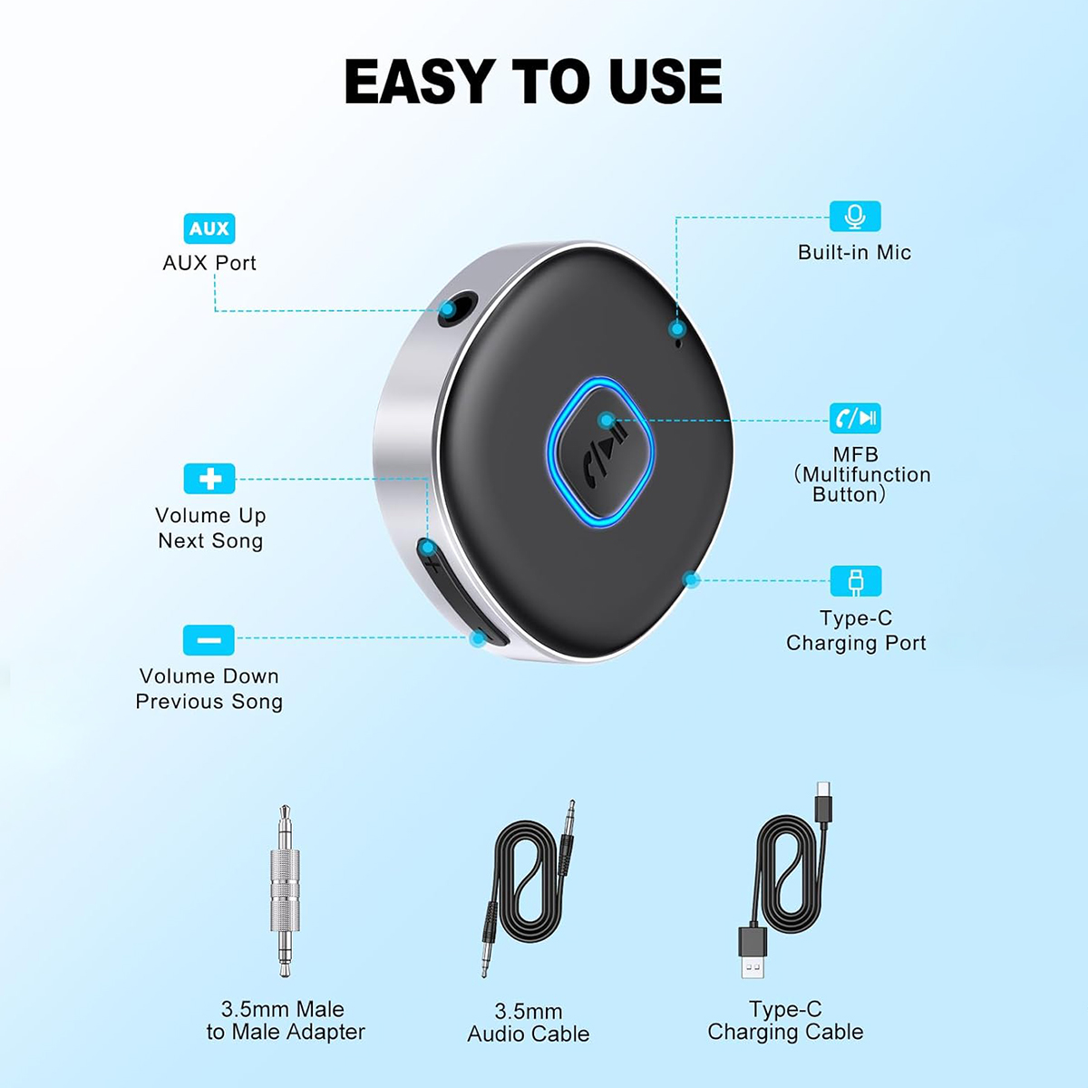 Car Bluetooth AUX Adapter, Min - Bluetooth Adapter Receiver recension och pris