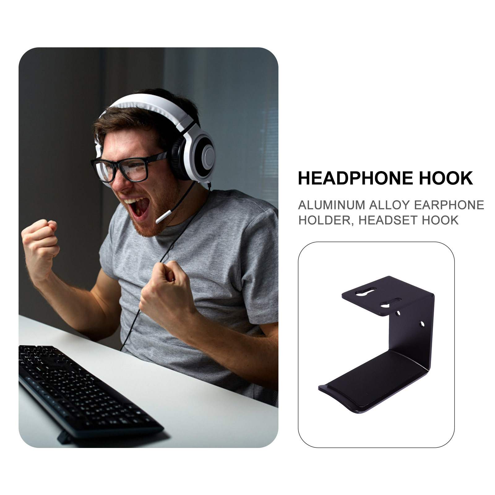 1Pcs Premium Aluminum Alloy He - Headphone Stand Desk recension och pris